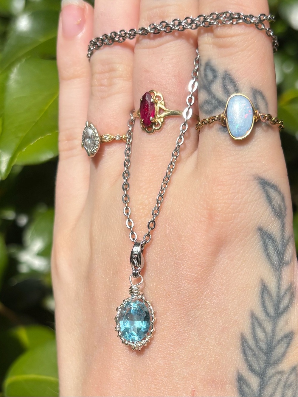 Blue topaz charm